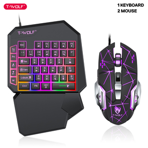 TWOLF T19 <span class=keywords><strong>Tastiera</strong></span> da <span class=keywords><strong>Gaming</strong></span> <span class=keywords><strong>a</strong></span> <span class=keywords><strong>Una</strong></span> <span class=keywords><strong>Mano</strong></span> con 40 Tasti, Retroilluminazione Colorata, Design Ergonomico e Supporto per il Palmo, per Telefono - Product Image 5
