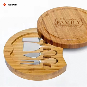 Nuevos cuchillos y esparcidor de queso de mantequilla con mango de madera y tabla de queso de madera para utensilios de cocina Artículos de cocina de acero inoxidable - Product Image 1