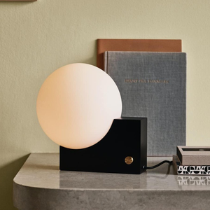 Modern Indoor Fusion Geometry <strong>Lighting</strong> <strong>Table</strong> Lamp Warm-White Illumination Designer Frosted <strong>Globe</strong> AC for Bedside Executive Desk - Product Image 6
