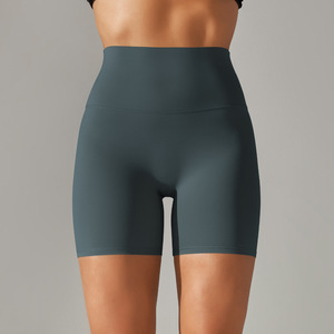 Venta al por mayor de mallas de yoga mujer levantamiento de glúteos de cintura alta deporte Fitness entrenamiento correr pantalones cortos ajustados ropa de Fitness mujeres - Product Image 5