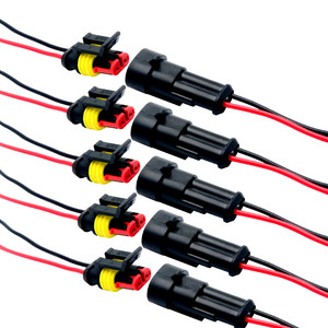 Superseal AMP/Tyco 2 Way pre-wired Waterproof 12V konektor listrik pin - Product Image 1