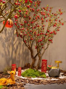 Cây giả, cây nhân tạo, quả lựu đỏ giả, cây giả giao hàng nhanh, nhà máy sản xuất thực vật, đồ trang trí đám cưới - Product Image 5