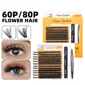 Kit de extensión de pestañas DIY para el hogar, racimos de pestañas con adhesivo sellador, pestañas segmentadas en racimo, pestañas postizas con efecto wispy, racimos de pestañas con pinzas - Product Image 4