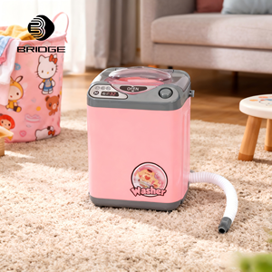 Mini machine à laver en plastique rose pour enfants - Product Image 5