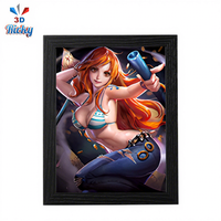 Ricky Ocean Adventure Glow 3D Affiche Pirate Carte Au Trésor Style UV Enduit En Plastique Art PET pour 3D Anime Affiche Chambres À Thème