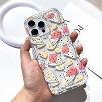 Coque de téléphone portable en TPU antichoc et anti-chute avec imprimé pastèque pour iPhone Xr Xs 11 12 13 14 15 16 17 18 Pro Max