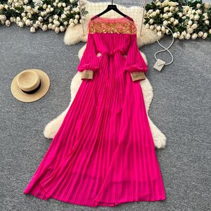 <span class=keywords><strong>Vestido</strong></span> <span class=keywords><strong>elegante</strong></span> plisado <span class=keywords><strong>para</strong></span> mujer, <span class=keywords><strong>vestido</strong></span> Formal de oficina <span class=keywords><strong>para</strong></span> mujer, estampado sólido, mangas abullonadas, botones de cinturón <span class=keywords><strong>para</strong></span> fiesta, día de vacaciones - Product Image 5