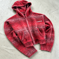 Sweat à capuche zippé intégral en tissu tissé patchwork d'hiver, style Harajuku vieilli, streetwear pour homme