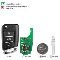 KEYDIY KD B15-3 Llave Remota Inteligente Universal con 3 Botones para V-W Tipo MQB, 5 Piezas/Lote con 12 Meses de Garantía