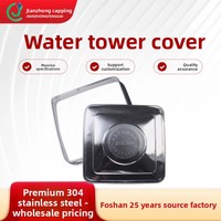 Couvercle d'accès d'approvisionnement d'usine pour tour d'eau 201 couvercle anti-poussière horizontal 304 en acier inoxydable pour réservoir d'eau vertical en métal carré