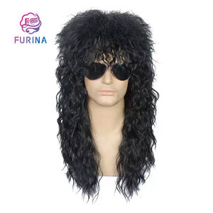 Perruque synthétique longue et bouclée pour homme Fuina 2025, style vague d'eau, pour cosplay, Halloween et fêtes costumées, vente en gros - Product Image 6