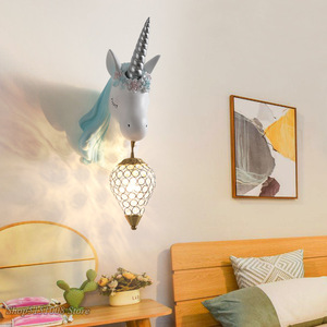 <span class=keywords><strong>Lampada</strong></span> da Parete LED Unicorno Nordica Semplice e Adorabile, <span class=keywords><strong>Lampada</strong></span> da Comodino per Camera da Letto, Applique Creativa Rosa per Ragazze, <span class=keywords><strong>Lampada</strong></span> Unicorno Cartoon - Product Image 2