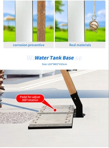 Parasol de terrasse moderne <span class=keywords><strong>en</strong></span> aluminium léger surdimensionné avec auvent de 4 m et base <span class=keywords><strong>en</strong></span> plastique pour supermarchés et usage commercial extérieur - Product Image 6