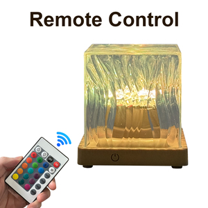 Lámpara de Mesa LED Moderna <span class=keywords><strong>con</strong></span> Cubo Acrílico, Control Táctil Inalámbrico, 16 Colores Cambiantes, <span class=keywords><strong>con</strong></span> Batería para Dormitorio y Restaurante - Product Image 3