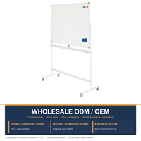 REDSUN Usine ODM OEM Vente en gros Tableau blanc magnétique mobile effaçable à sec avec cadre en aluminium pour l'école Matériau métallique