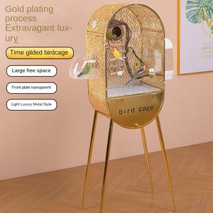 Oiseau Doré Villa Perroquet <span class=keywords><strong>Cage</strong></span> Grand Xuan Feng Pivoine Brodé Oeil Solide Motif Métal Transparent Bouton Ecologique Oiseau - Product Image 1