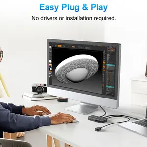 RSHTECH 4 puertos 10Gbps <span class=keywords><strong>USB</strong></span> 3,2 Gen 2 2 computadoras Share Controller <span class=keywords><strong>KVM</strong></span> <span class=keywords><strong>USB</strong></span> <span class=keywords><strong>C</strong></span> Switch para PC Laptop Keyboard - Product Image 4