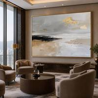 Peinture à l'huile abstraite 100% faite à la main sur toile, paysage marin, art mural pour la décoration de la maison et du salon