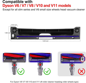 Suela inferior, tiras <span class=keywords><strong>de</strong></span> felpa suave, Kit <span class=keywords><strong>de</strong></span> ruedas <span class=keywords><strong>de</strong></span> suela <span class=keywords><strong>de</strong></span> repuesto para Dysons V6V7V8V10V11, accesorio <span class=keywords><strong>de</strong></span> cabezal limpiador <span class=keywords><strong>de</strong></span> rodillo suave - Product Image 2
