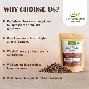 Vente en gros 3,5 oz. Clous de girofle entiers cueillis à la main, frais, purs, biologiques, saveurs de Ceylan du Sri Lanka - Product Image 5