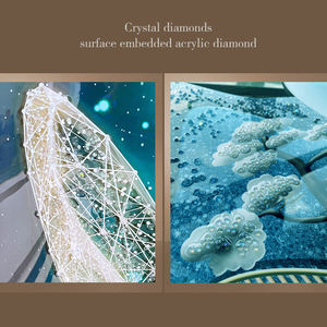 Peintures décoratives LED personnalisées de haute qualité, style luxueux, à motif <span class=keywords><strong>diamant</strong></span>, cheval bleu, art mural pour la maison - Product Image 3