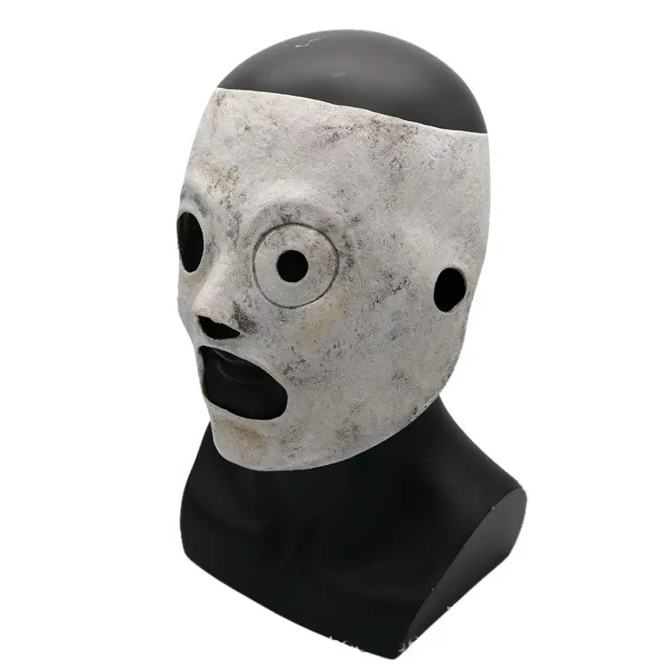 Funny Corey Taylor Full Face Mask Costume Props Halloween Party Music Theme Fancy Dress Up with Adjustable Satin Ties