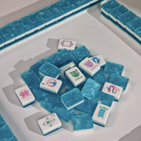 Ensemble de Mahjong et de Poker Américain de Luxe Iridescent 160 Pièces, Tuiles Acryliques Scintillantes, Gravure Personnalisée, Jeu de Table pour 4 Joueurs, Cadeau