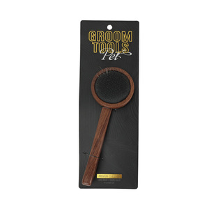 High Quality Wood Stainless Steel Pet Hair Brush Self Cleaning Hair Remover For Cats <b>Dogs</b> <b>Bath</b> Grooming - Product Image 6