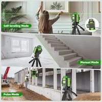 Niveau laser vert 4D professionnel de qualité industrielle, 16 lignes, auto-nivelant, pour pose de carrelage extérieur, avec garantie de 2 ans
