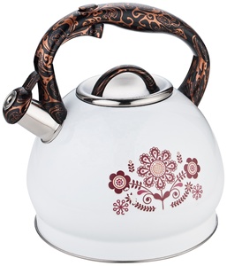 3L Floral Design Bouton Poussoir Base à Induction Sifflement Bouilloire à Café <span class=keywords><strong>Chauffe</strong></span>-<span class=keywords><strong>eau</strong></span> Sans Soudure en Acier Inoxydable Matière Plastique - Product Image 2