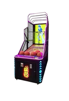 Machine de jeu d'arcade de basket-ball en plastique QSL Amusement Street, machine de tir à monnayeur avec lumières clignotantes et son réaliste en anglais