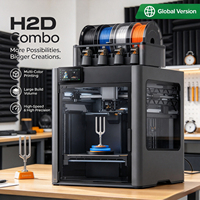 Imprimante 3D Bamboo Lab H2D version UE/UK, sans verrouillage, connexion WiFi mobile illimitée et contrôle fluide des applications sur tous les appareils intelligents
