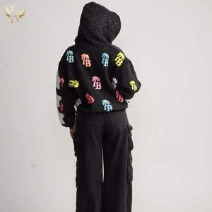 เสื้อมีฮู้ดแบบสวมหัวมีซิปสำหรับผู้ชายเสื้อฮู้ดแบบตัดขอบแบบไร้เชือกทำให้ซีดจากแสงแดดสามารถซักได้3D พิมพ์ลายพัฟ/โฟม - Product Image 5