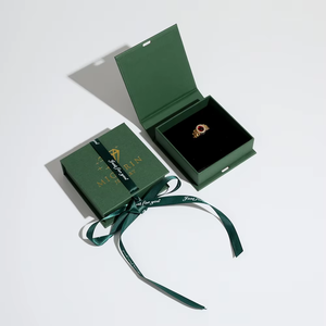Square Flip Jewelry <b>Ring</b> Gift <b>Box</b> Satin Ribbon Bow Tie Closure Velvet Lined Inner Custom Logo Printed Luxury Elegant case - Product Image 2
