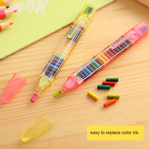 Bvideo Art 20 pièces crayons empilables pour enfants crayon à <span class=keywords><strong>paillettes</strong></span> arc-en-ciel à construire 20 en 1 crayons à point empilable pour le dessin - Product Image 4