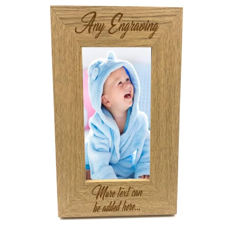 Personalised uniquely designed wooden photo 8 x 10 frame custom engraved any message