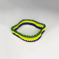 Bracelet Perlé Drapeaux des Pays d'Afrique Centrale : Gabon, Cameroun, Tchad, Rép. du Congo, R.D. Congo, Guinée Équatoriale, São Tomé et Príncipe – Cadeaux Patriotiques
