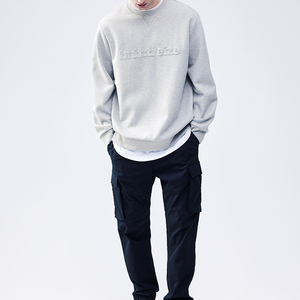 Nueva llegada de ropa informal personalizada etiqueta privada hombres sudaderas/manga larga liso equipo nuevo estilo hombres sudadera - Product Image 3