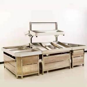 บูธพับได้แบบพกพา โต๊ะเคาน์เตอร์คีออสก์ ขายดี เหมาะสำหรับงานแสดงสินค้า พร้อมชั้นวางผลไม้และโต๊ะวางผักและถังใส่ผลไม้ - Product Image 3