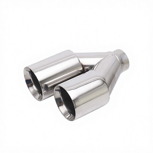 Tubi di Scarico AsiaLink per Auto, in Acciaio Inox Lucidato a Specchio, Spessore 1,2mm, Sostituzione a Forma di Y con Doppia Uscita - Product Image 1