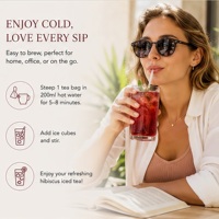 Boissons d'été rafraîchissantes au thé glacé à l'hibiscus, infusion froide de roselle rouge rubis, soutien antioxydant et hydratant de qualité supérieure