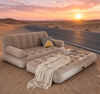 Canapé-lit gonflable pliable à double usage en tissu composite, chaise longue portable pour le camping en plein air et le salon