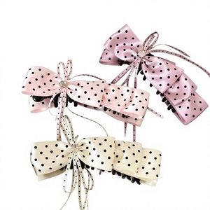 Pinzas de Pelo Francesas Retro de Lujo, Color Chocolate con Rayas Coloridas, Pinzas de Pelo Grandes de Acetato de 10 cm para Mujer - Product Image 3