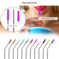 Accessoires de barre en silicone de qualité alimentaire couvercle de paille diamètre intérieur 6MM embouts de paille écologiques fournitures de fête