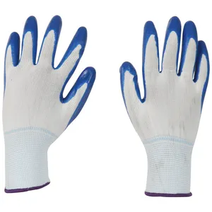 High performance Safety EN 388 13 Gauge nylon smooth nitrile Coated work gloves EN 388