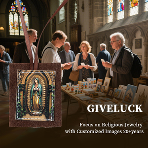 GIVELUCK Ciondolo in feltro della Madonna della Grazia con moneta commemorativa in argento, regalo religioso, collana a filo per donne, uomini e bambini - Product Image 6