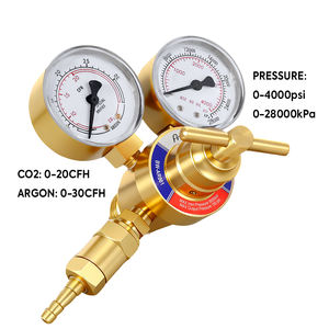 Válvula de Cilindro de <span class=keywords><strong>Gas</strong></span> CGA580 para Soldadura TIG MIG de Latón, CO2, Argón, Regulador de Presión de <span class=keywords><strong>Gas</strong></span> de 4000 psi con Medidor de Flujo de 20CFH 30CFH - Product Image 1