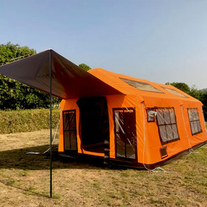 LivelyAant Inflatable Glamping Tent, 4-6 Person, Waterproof Luxury Outdoor Tent With 12 Mesh Windows Easy Setup