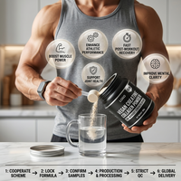 Poudre de créatine et de collagène végétalienne sans OGM de qualité supérieure, MOQ flexible, directement de l'usine, peptides hydrolysés, boisson pré-entraînement pour la force, pour adultes