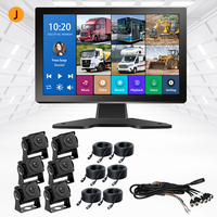 Monitor de Seguridad ADAS con Pantalla Táctil de 10.36 Pulgadas y 6 Canales, Cámara con Radar de Punto Ciego Inteligente, Sensor de Alarma de Punto Ciego para Camiones, Grabadora DVR